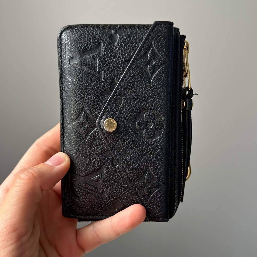 Preloved Louis Vuitton Black Card Holder Recto Verso